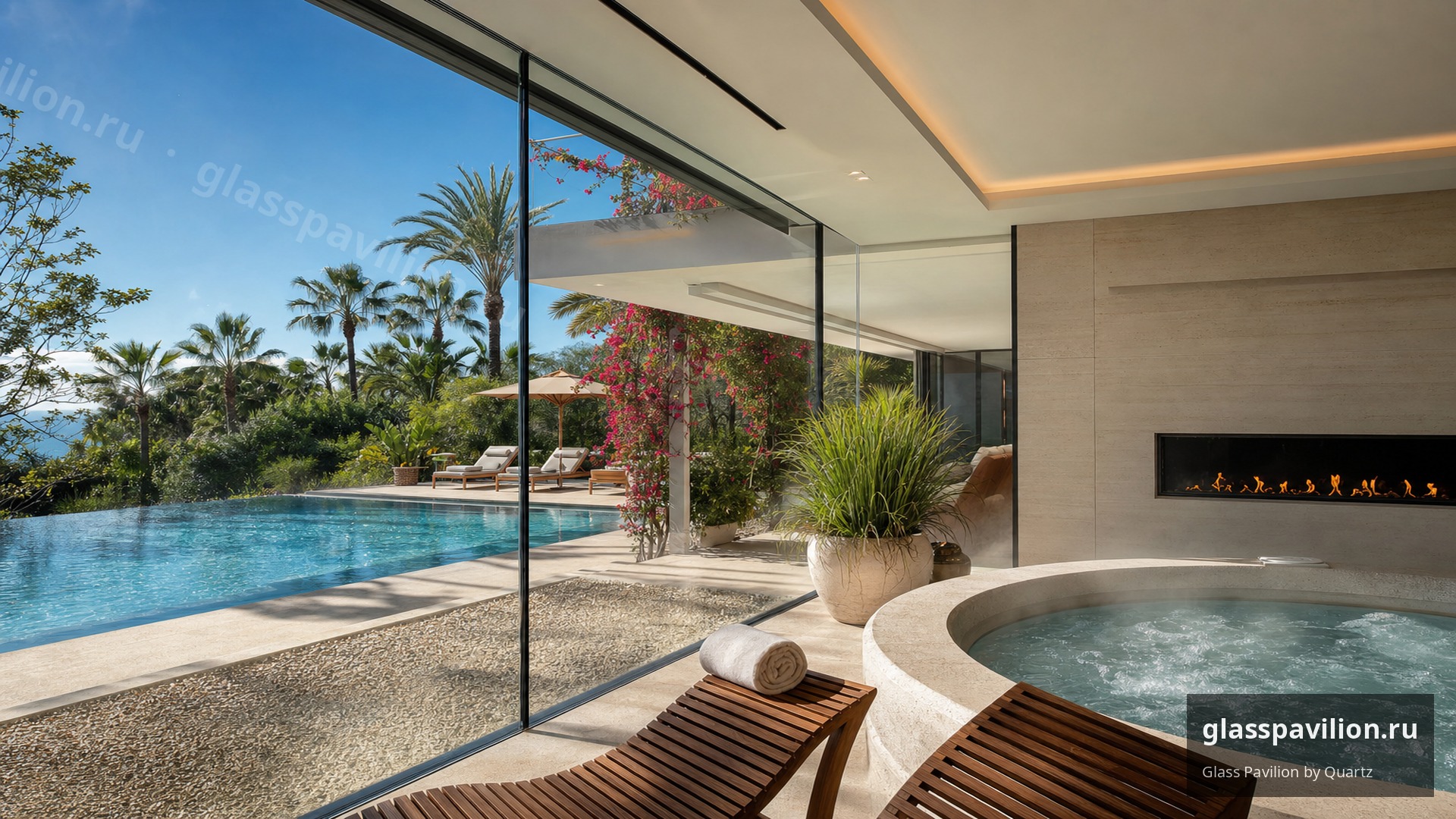 Pool house с джакузи